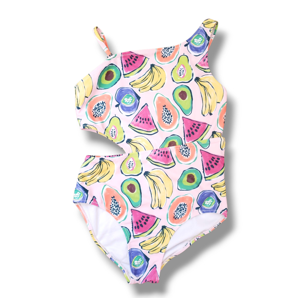 Andy & Evan Girls 8-10 Multicolor Watercolor Fruit One Piece Swimsuit